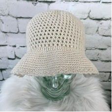 Mujers One Sz Hat Off White Loose Weave Brimmed Cloche Spring Casual  eb-10512913